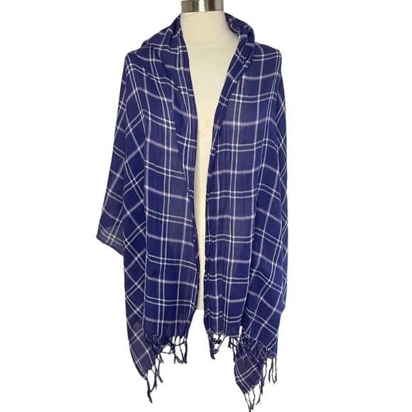 PASHMINA Purple & White Plaid - Picture 2 of 6